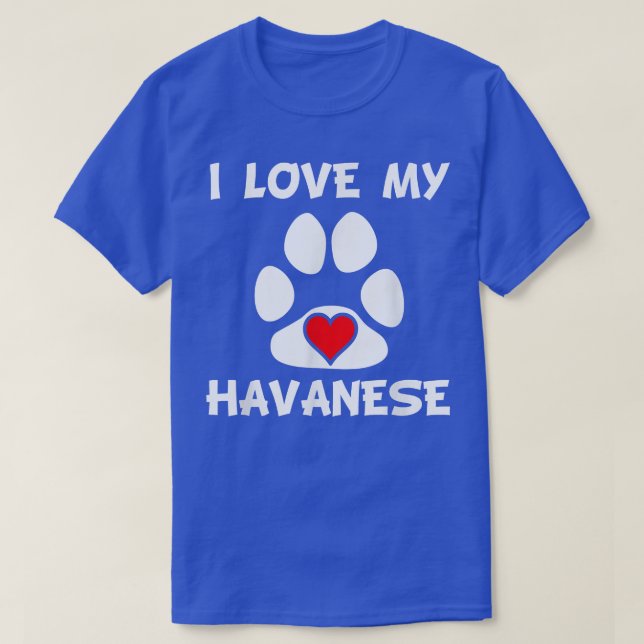 T-shirt J'aime mon propriétaire de chien de coeur Empreint (Design devant)