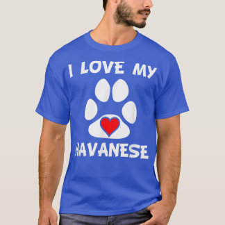 T-shirt J'aime mon propriétaire de chien de coeur Empreint