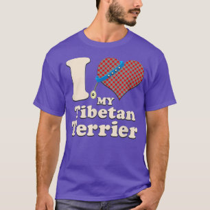 T-shirt J'Aime Mon Propriétaire Tibétain Terrier Heart Dog
