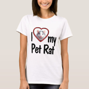 T-shirt J'aime mon rat de compagnie - Cadre photo cœur rou