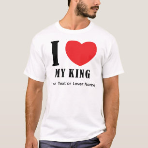 T-shirt J'aime mon roi – Conception de citation d'amour ro