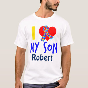 T-shirt J'aime mon ruban de sensibilisation sur l'autisme