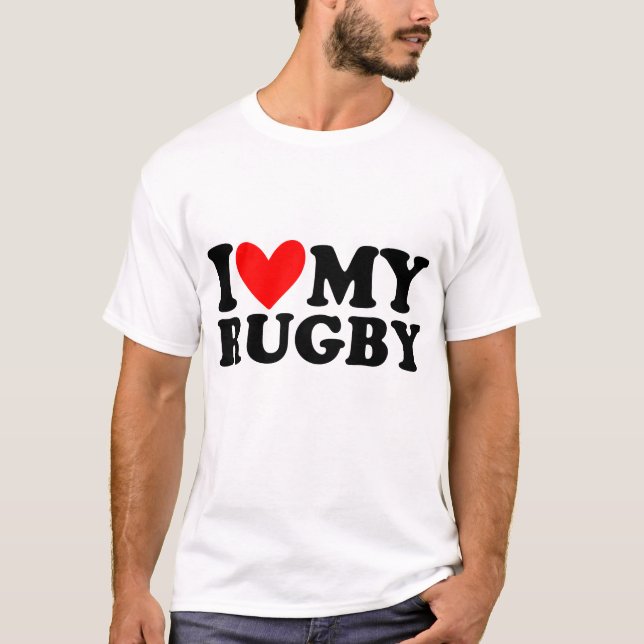 T-shirt j'aime mon rugby (Devant)