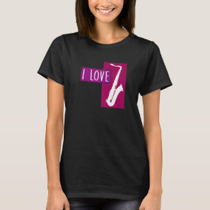 T-shirt J'aime mon saxophone saxophone moderne graphique