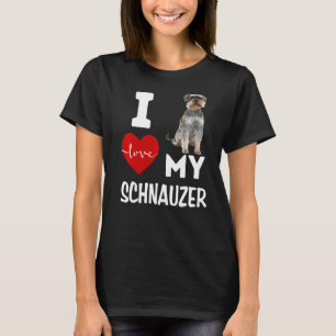 T-shirt J'Aime Mon Schnauzer Chien Animal Animaux Animaux