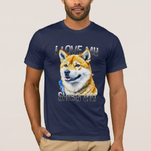T-shirt J'Aime Mon Shiba Inu Propriétaire de chien
