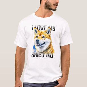 T-shirt J'Aime Mon Shiba Inu   Propriétaire de chien