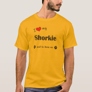 T-shirt J'aime mon Shorkie (le chien masculin)