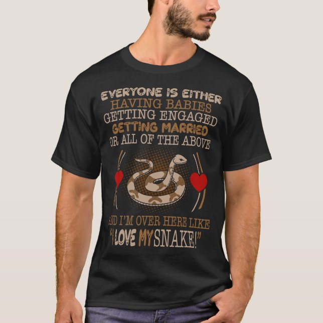 T-shirt J'Aime Mon Snake Pet Les Amateurs De Cadeaux (Devant)
