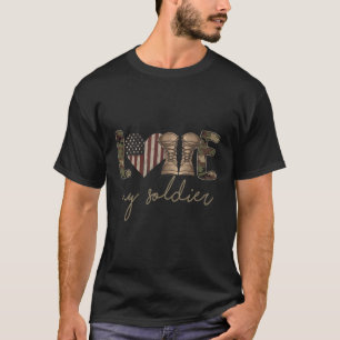 T-shirt J'aime mon soldat Militaire Armée Usa Camour Drape