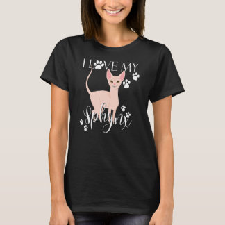 T-shirt J'Aime Mon Sphynx Ca Chats Dame Maman Kitty Kitten