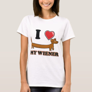 T-shirt J'aime mon Weiner - Dachshund