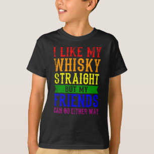 T-shirt J'AIME MON WHISKY DROIT LGBT Pride Moth LGBTQ