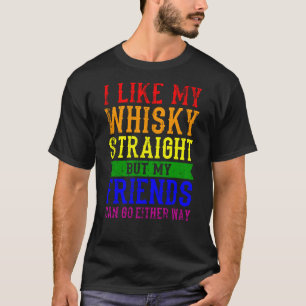 T-shirt J'AIME MON WHISKY DROIT LGBT Pride Moth LGBTQ