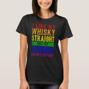 T-shirt J'AIME MON WHISKY DROIT LGBT Pride Moth LGBTQ