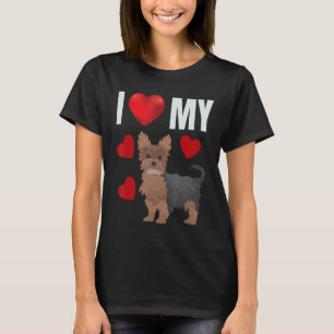 T-shirt J'Aime Mon Yorkshire Terrier Yorkie Chien Chien Ch