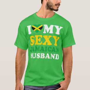 T-shirt J'aime My Sey Jamaïcain Mari Jamaïque femme cadeau