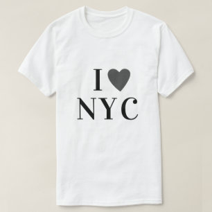 T-shirt J'aime N Y C Coeur texte personnalisé NYC New Yo