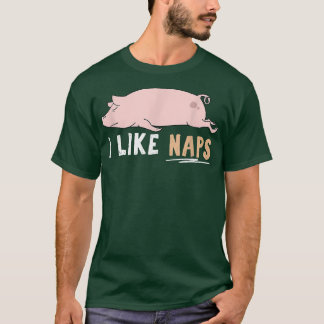 T-shirt J'Aime Naps Funny Pig Cute Lazy Animal Kawaii2909