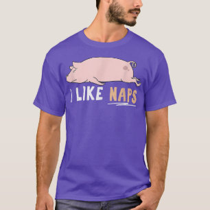 T-shirt J'Aime Naps Funny Pig Cute Lazy Animal Kawaii 2908