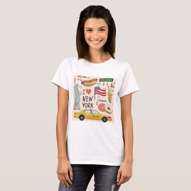 T-shirt J'aime New York City (Devant entier)