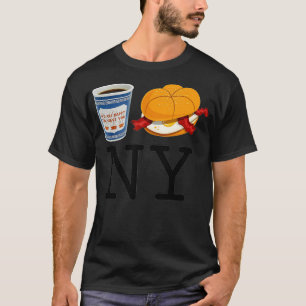 T-shirt J'aime NY New York Bacon Egg et fromage et café