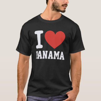 T-shirt J'aime Panama Cœur Souvenir Amoureux Fierté Voyage