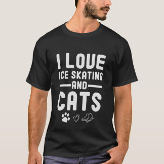 T-shirt J'Aime Patinage Sur Glace Et Chats / Joueur De Pat