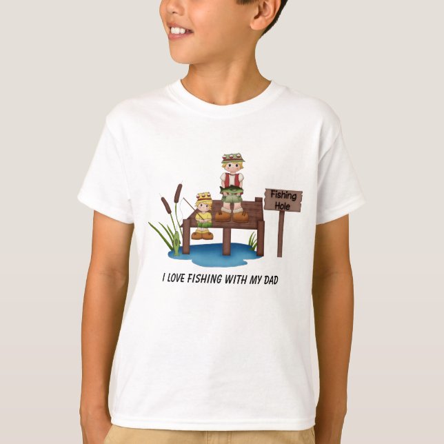 T-shirt J'aime pêcher avec ma chemise de papa (Devant)