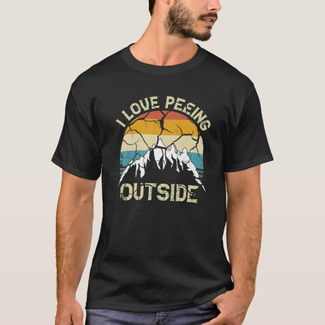 T-shirt J'Aime Peeing Extérieur Amusant Camping Extérieur (Devant)