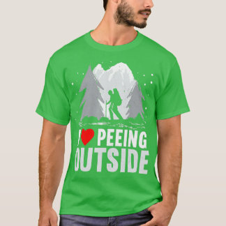 T-shirt J'Aime Pisser À L'Extérieur Camping Randonnée Back