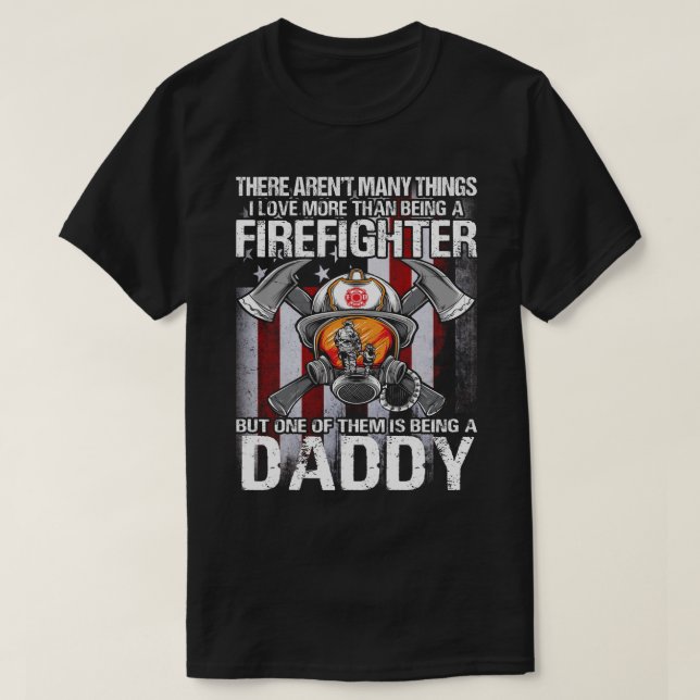 T-shirt J'Aime Plus Qu'Être Un Pompier DADDY NOUS Drapeau (Design devant)