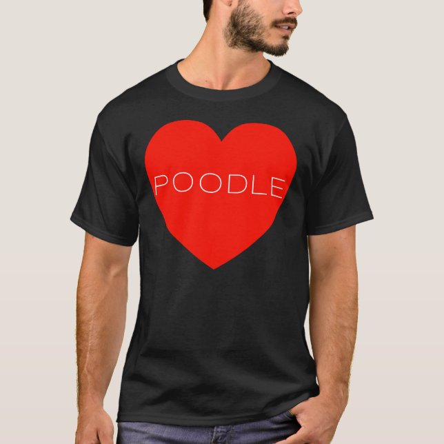 T-shirt J'aime Poodle Coeur ChienJ'aime Poodle Coeur Chien (Devant)
