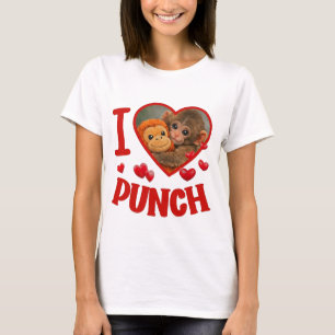 T-shirt J'aime Punch Mignon Bébé Singe Punch, mignon bébé