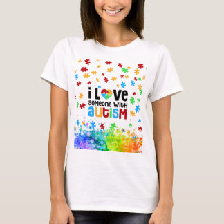 T-shirt j'aime quelqu'un autiste
