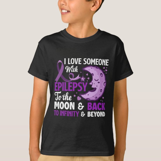 T-shirt J'Aime Quelqu'Un Avec Epilepsie Support Epilepsie  (Devant)
