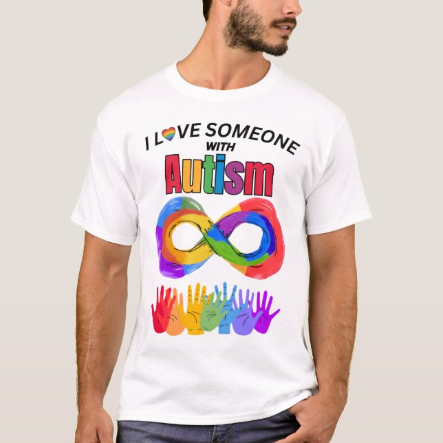 T-shirt J'Aime Quelqu'Un Avec L'Autisme (Devant)