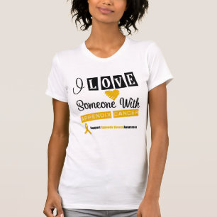 T-shirt J'aime quelqu'un avec le Cancer d'annexe