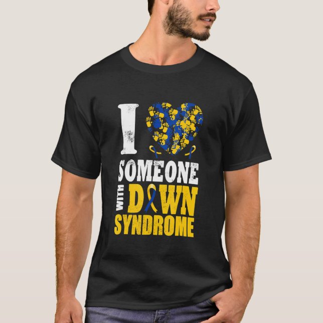 T-shirt J'Aime Quelqu'Un Avec Le Syndrome De Down (Devant)