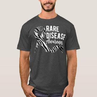 T-shirt J'Aime Quelqu'Un Rare Zebra Ribbon Rare Maladie Aw
