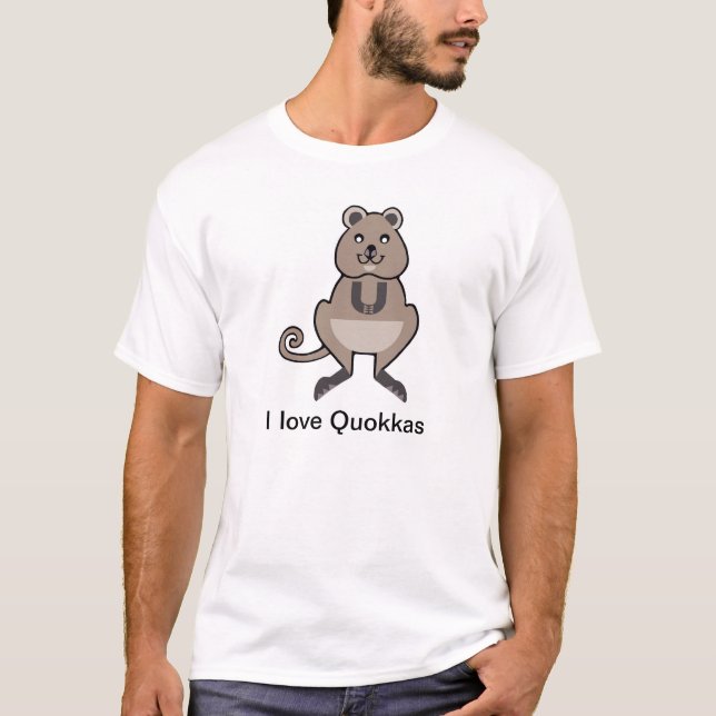 T-shirt J'aime QUOKKAS - Australie - Marsupial - Nature (Devant)