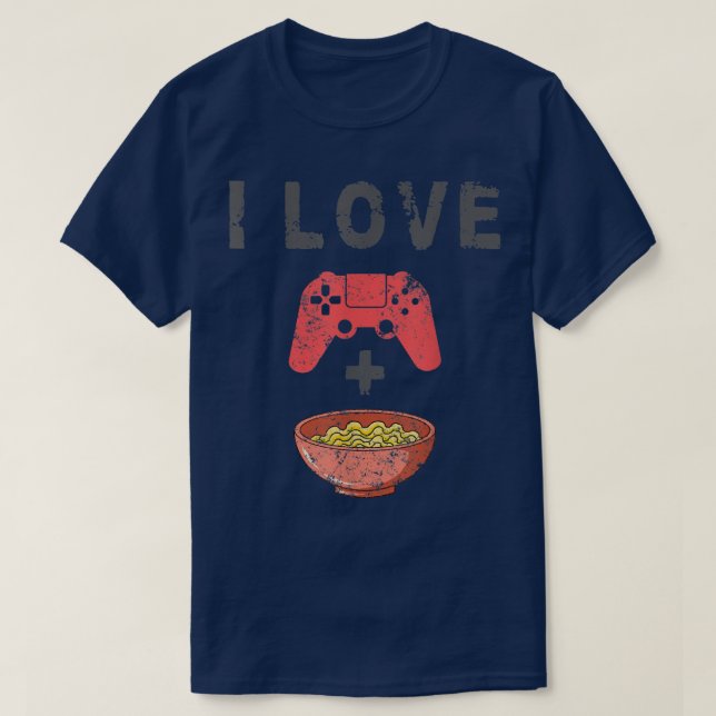 T-shirt J'Aime Ramen Et Jouer Funny Noodles Rétro Gamer  (Design devant)