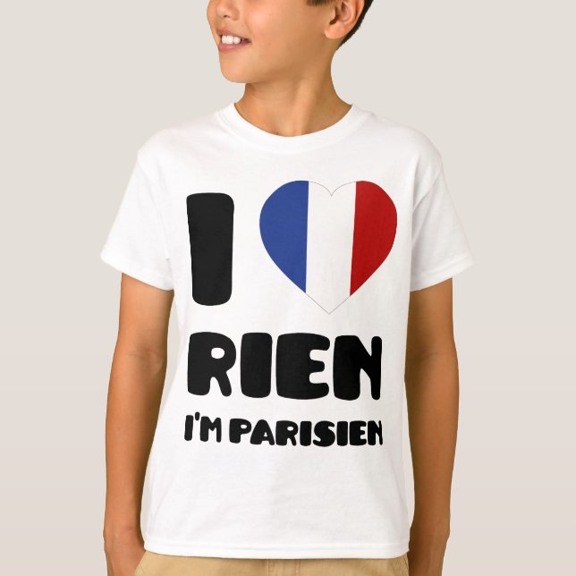 T-shirt J'aime "Rien" que je suis Parisien :) (Devant)