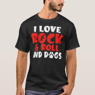 T-shirt J'aime Rock and Roll and Dogs Rocker