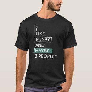 T-shirt J'aime Rugby et peut-être 3 personnes