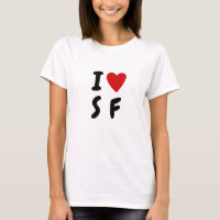 J'aime S F | Coeur texte personnalisé SF San Frans