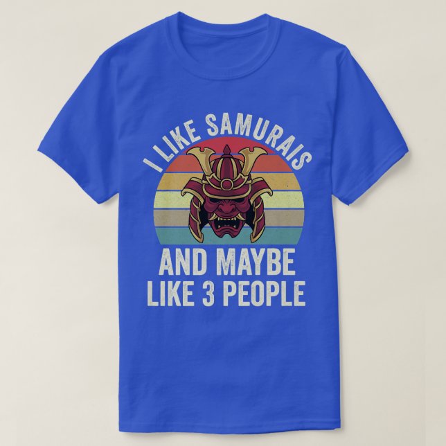 T-shirt J'Aime Samurais Et Peut-Être 3 Personnes Japonais  (Design devant)