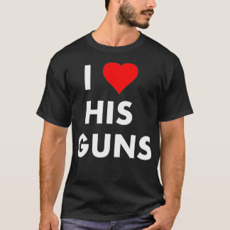 T-shirt J'Aime Ses Armes À Feu J'Aime Ses Buns Drôle Match