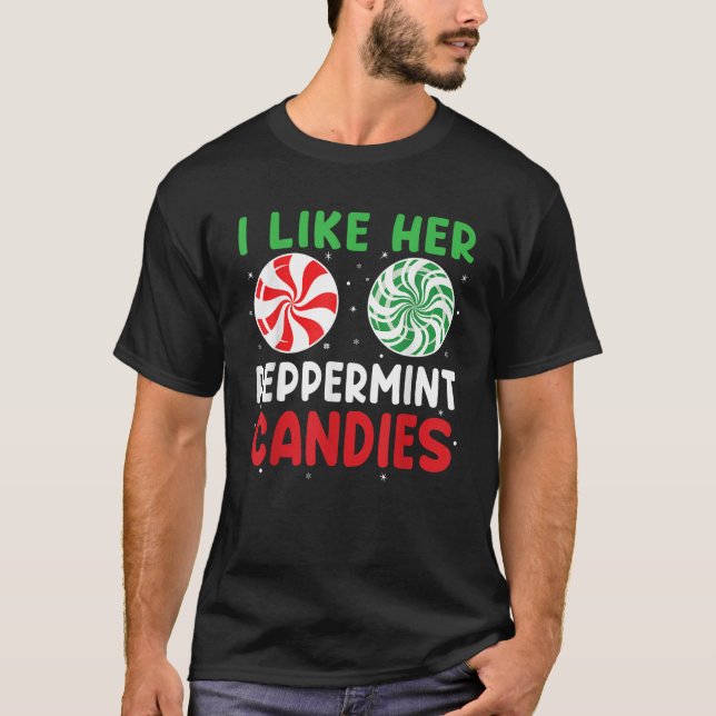 T-shirt J'Aime Ses Candies De Peppermenthe Drôle Coup De N (Devant)