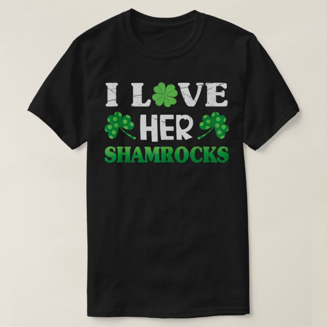 T-shirt J'Aime Ses Shamrocks Funny Couples Irish St Patric (Design devant)